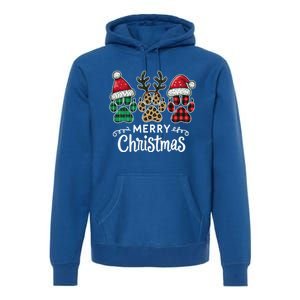 Merry Christmas Paws Holiday Season Winter Vibes Christmas Gift Premium Hoodie