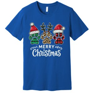 Merry Christmas Paws Holiday Season Winter Vibes Christmas Gift Premium T-Shirt