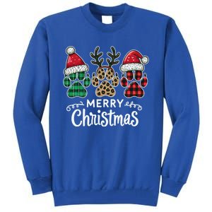 Merry Christmas Paws Holiday Season Winter Vibes Christmas Gift Tall Sweatshirt