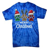 Merry Christmas Paws Holiday Season Winter Vibes Christmas Gift Tie-Dye T-Shirt