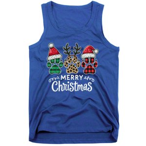 Merry Christmas Paws Holiday Season Winter Vibes Christmas Gift Tank Top