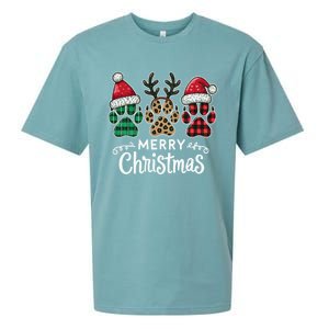 Merry Christmas Paws Holiday Season Winter Vibes Christmas Gift Sueded Cloud Jersey T-Shirt