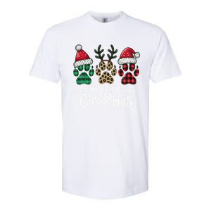 Merry Christmas Paws Holiday Season Winter Vibes Christmas Gift Softstyle CVC T-Shirt