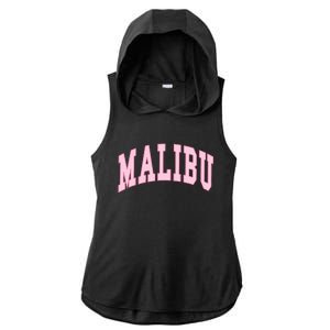 Malibu California Preppy Varsity Classic Ladies PosiCharge Tri-Blend Wicking Draft Hoodie Tank