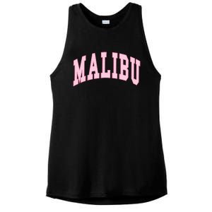 Malibu California Preppy Varsity Classic Ladies PosiCharge Tri-Blend Wicking Tank