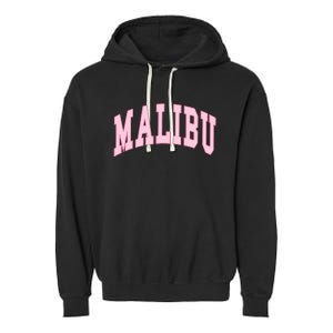 Malibu California Preppy Varsity Classic Garment-Dyed Fleece Hoodie