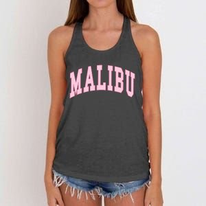 Malibu California Preppy Varsity Classic Women's Knotted Racerback Tank