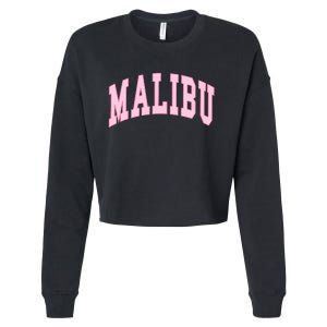 Malibu California Preppy Varsity Classic Cropped Pullover Crew