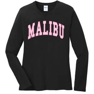 Malibu California Preppy Varsity Classic Ladies Long Sleeve Shirt