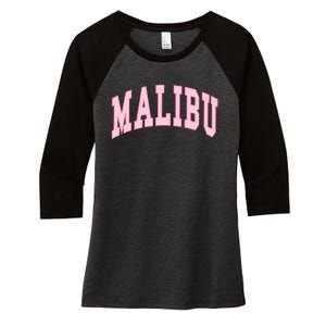 Malibu California Preppy Varsity Classic Women's Tri-Blend 3/4-Sleeve Raglan Shirt