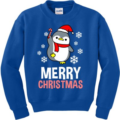 Merry Christmas Penguin Gift Kids Sweatshirt