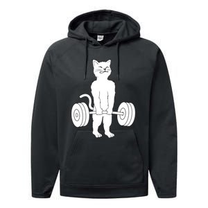 Muscle Cat Powerlifting Kitty Performance Fleece Hoodie