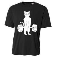 Muscle Cat Powerlifting Kitty Cooling Performance Crew T-Shirt