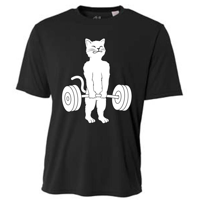 Muscle Cat Powerlifting Kitty Cooling Performance Crew T-Shirt