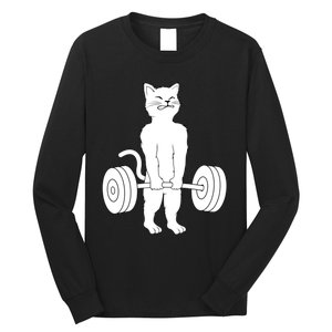 Muscle Cat Powerlifting Kitty Long Sleeve Shirt