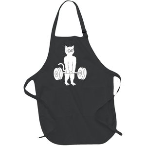 Muscle Cat Powerlifting Kitty Full-Length Apron With Pockets