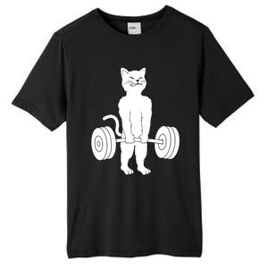 Muscle Cat Powerlifting Kitty Tall Fusion ChromaSoft Performance T-Shirt