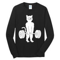 Muscle Cat Powerlifting Kitty Tall Long Sleeve T-Shirt