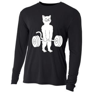 Muscle Cat Powerlifting Kitty Cooling Performance Long Sleeve Crew