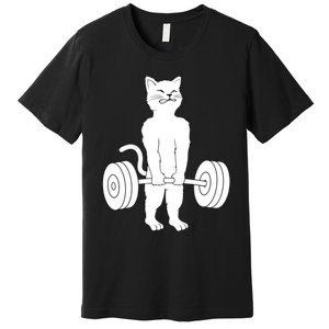 Muscle Cat Powerlifting Kitty Premium T-Shirt