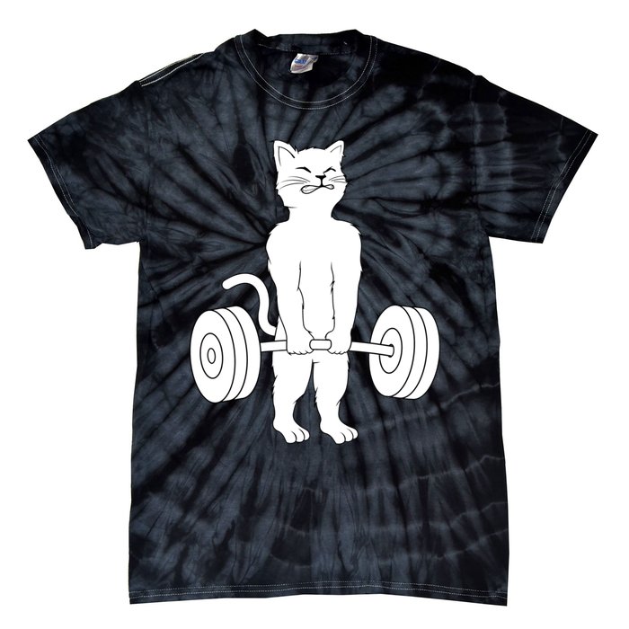 Muscle Cat Powerlifting Kitty Tie-Dye T-Shirt