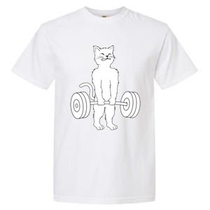 Muscle Cat Powerlifting Kitty Garment-Dyed Heavyweight T-Shirt