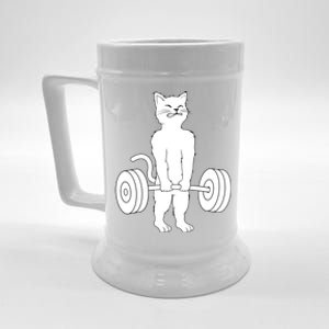 Muscle Cat Powerlifting Kitty Beer Stein