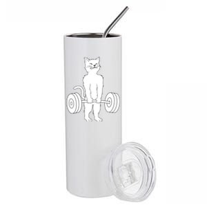 Muscle Cat Powerlifting Kitty Stainless Steel Tumbler