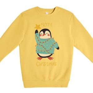 Merry Christmas Penguin Cool Gift Premium Crewneck Sweatshirt