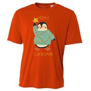 Merry Christmas Penguin Cool Gift Cooling Performance Crew T-Shirt