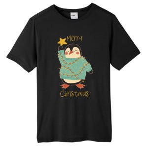 Merry Christmas Penguin Cool Gift Tall Fusion ChromaSoft Performance T-Shirt