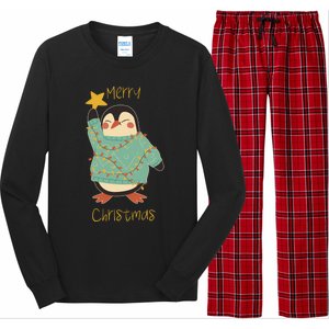 Merry Christmas Penguin Cool Gift Long Sleeve Pajama Set