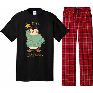 Merry Christmas Penguin Cool Gift Pajama Set