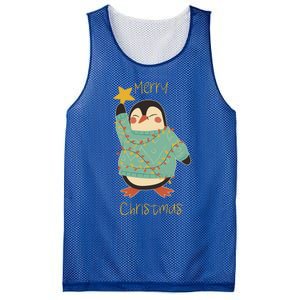 Merry Christmas Penguin Cool Gift Mesh Reversible Basketball Jersey Tank