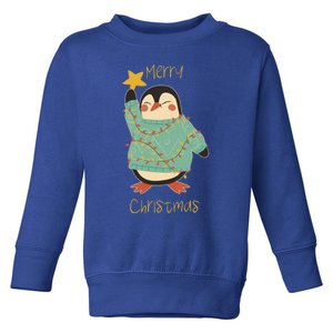 Merry Christmas Penguin Cool Gift Toddler Sweatshirt