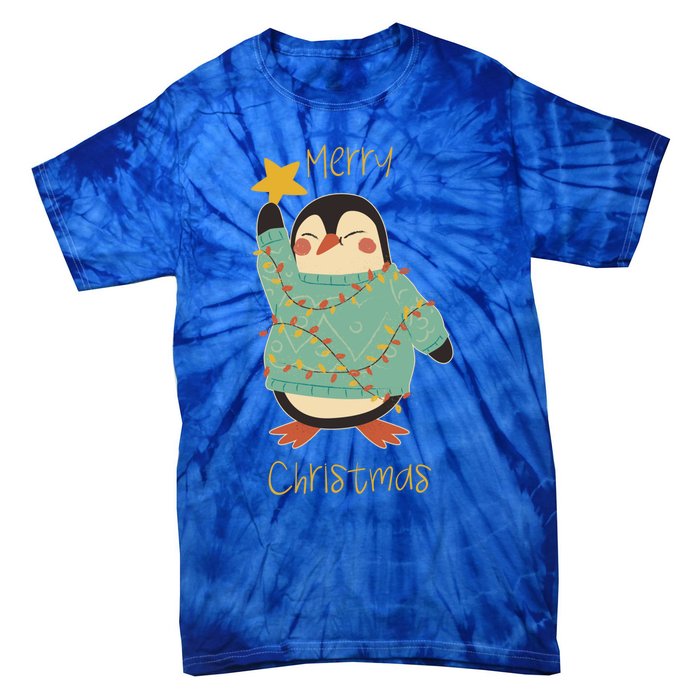 Merry Christmas Penguin Cool Gift Tie-Dye T-Shirt