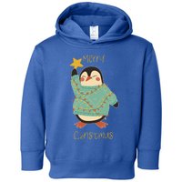 Merry Christmas Penguin Cool Gift Toddler Hoodie