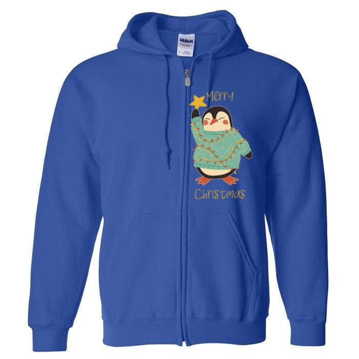 Merry Christmas Penguin Cool Gift Full Zip Hoodie