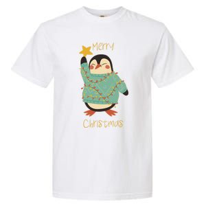 Merry Christmas Penguin Cool Gift Garment-Dyed Heavyweight T-Shirt