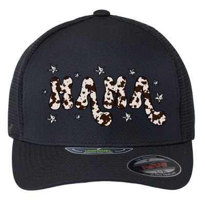 Mama Cow Print Mom Mother's Day Flexfit Unipanel Trucker Cap