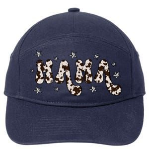 Mama Cow Print Mom Mother's Day 7-Panel Snapback Hat