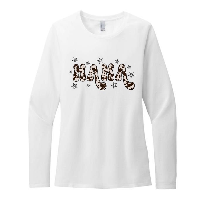 Mama Cow Print Mom Mother's Day Womens CVC Long Sleeve Shirt