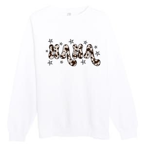 Mama Cow Print Mom Mother's Day Premium Crewneck Sweatshirt