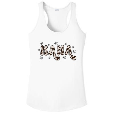 Mama Cow Print Mom Mother's Day Ladies PosiCharge Competitor Racerback Tank