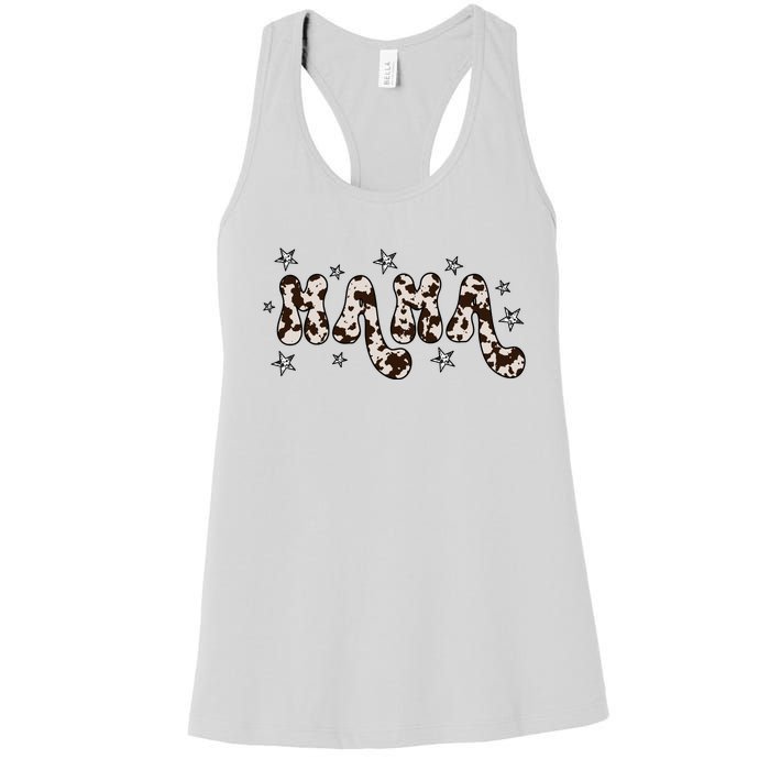 Mama Cow Print Mom Mother's Day Women's Racerback Tank