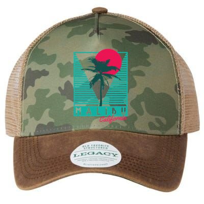 Malibu California Palm Trees Surf Vintage Retro Legacy Tie Dye Trucker Hat