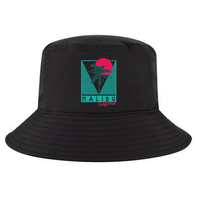 Malibu California Palm Trees Surf Vintage Retro Cool Comfort Performance Bucket Hat