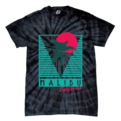 Malibu California Palm Trees Surf Vintage Retro Tie-Dye T-Shirt