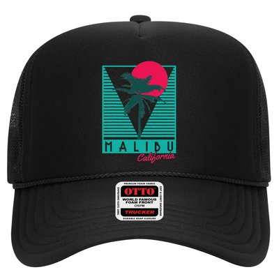 Malibu California Palm Trees Surf Vintage Retro Trucker Hat