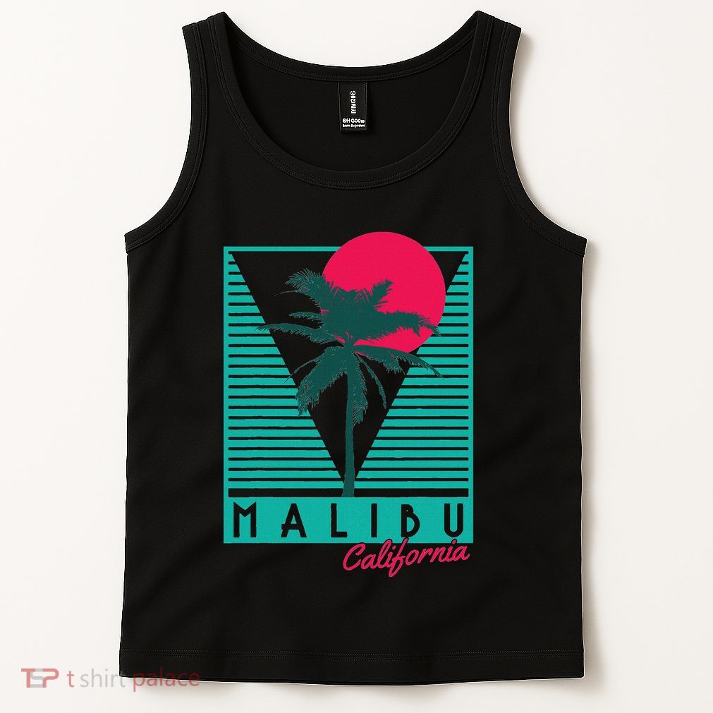 Malibu California Palm Trees Surf Vintage Retro Tank Top